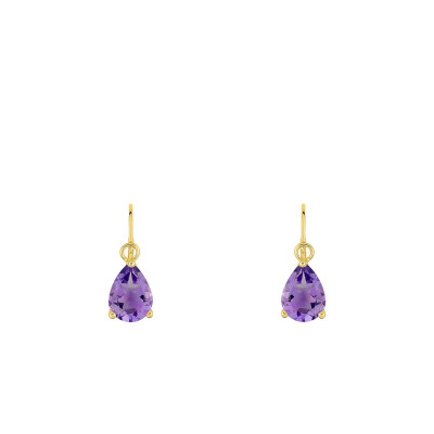 Boucles d'oreilles améthyste, Or jaune - Emanessence