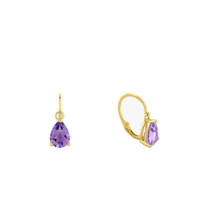 Boucles d'oreilles améthyste, Or jaune - Emanessence
