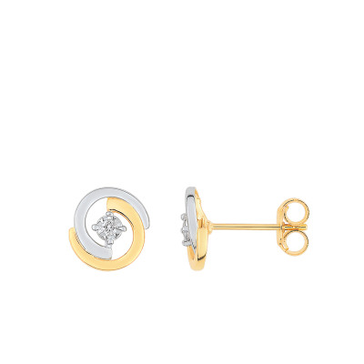 Boucles d'oreilles Clous, Or jaune 750 & Diamant - Joelli