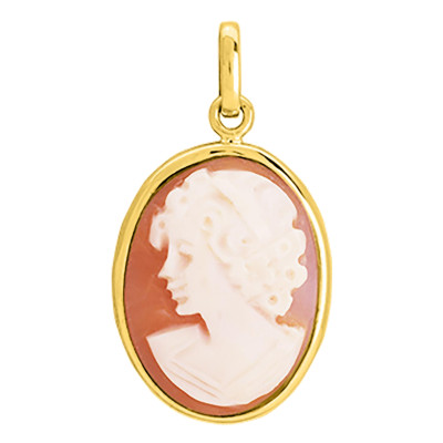 Pendentif Camée Sophie, Or jaune 750 - Emanessence