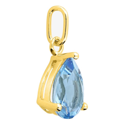 Pendentif goutte d'océan, Or jaune et Topaze bleue - Emanessence