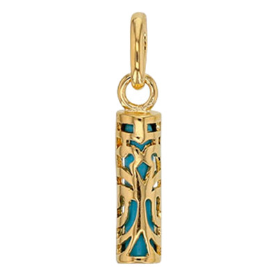 Pendentif Tiki Force, Plaqué Or & Résine Bleue - Rosatella