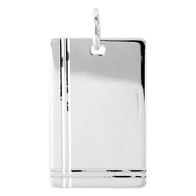 Pendentif Plaque Rectangulaire, Argent - Emanessence
