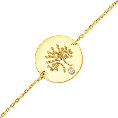 Bracelet Arbre de vie Diamant, Or jaune - Rosatella