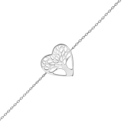 Bracelet Coeur Arbre de vie Ajouré, Argent 925 - Naïades