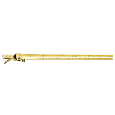 Chaîne Omega Bombée Creuse, Or jaune 750, 40 cm - Manillon