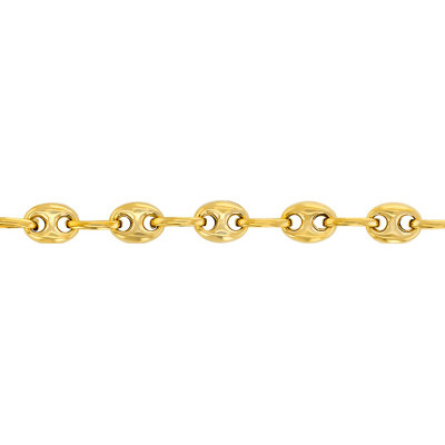 Bracelet Grain de Café Creux, Or jaune 375, 16 cm - Manillon