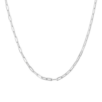 Chaîne Maille Forçat Rectangle, Argent 925, 45cm - Manillon