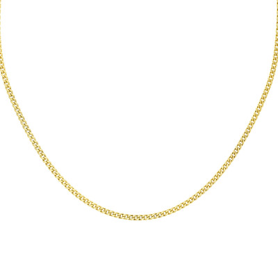 Chaîne Gourmette Diamantée 51 cm, Or Jaune 375 - Manillon