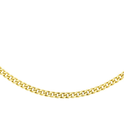 Chaîne Gourmette Diamantée 51 cm, Or Jaune 375 - Manillon