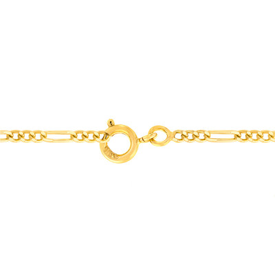 Bracelet Maille Cheval Alternée Triple, Or jaune 750, 22 cm - Manillon