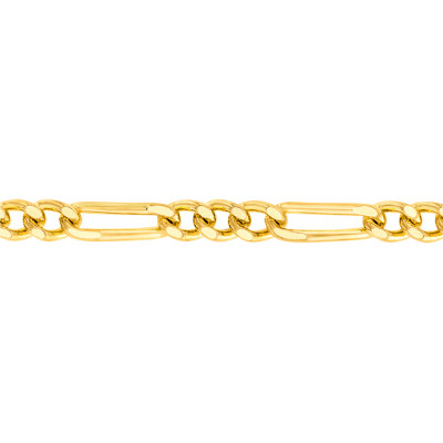 Bracelet Maille Cheval Alternée Triple, Or jaune 750, 15 cm - Manillon