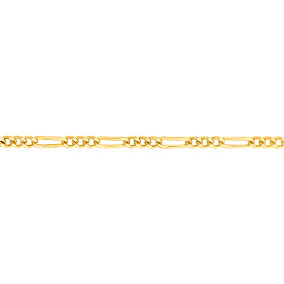 Bracelet Maille Cheval Alternée Triple, Or jaune 750, 15 cm - Manillon