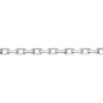 Bracelet Maille Forçat Diamantée, Or blanc 750, 18 cm - Manillon