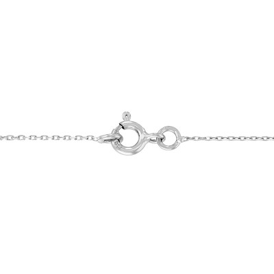 Bracelet Maille Forçat Diamantée, Or blanc 750, 18 cm - Manillon