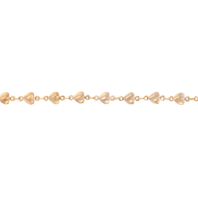Bracelet Coeurs, Plaqué Or Jaune, 18 cm - Naïades