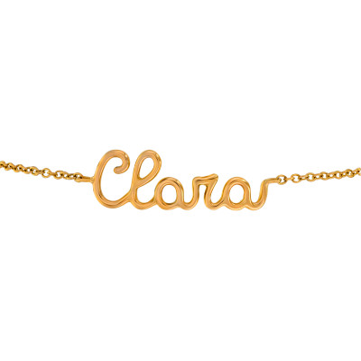 Bracelet Personnalisé Prénom Fil, Or Jaune 375, 15 à 16 cm - Emanessence