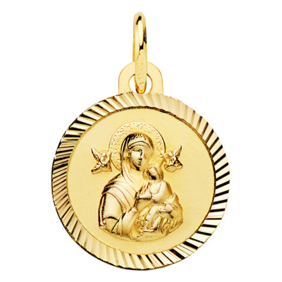 Médaille Notre-Dame du Perpétuel Secours, Or Jaune 375, 12mm - Lumiosa