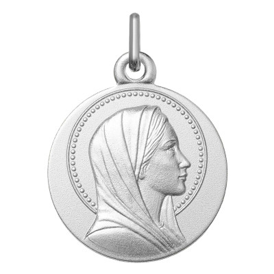 Médaille Vierge auréolée, Argent 925, 16mm - Emanessence
