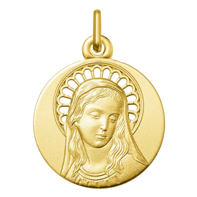Médaille Ajourée Vierge Marie, Or jaune 750, 16 & 18mm - Argyor