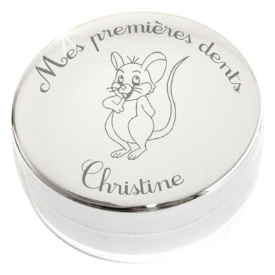 Boîte Mes 1ères Dents motif souris, Plaqué argent - Bambins