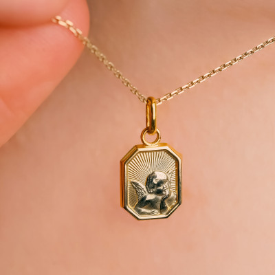 Médaille Mini Raphaël, Or Jaune 750, 12 mm - Augis