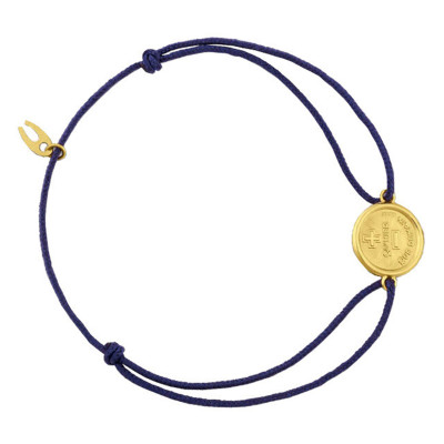 Bracelet Cordon Médaille d'Amour, Or Jaune 750 - Augis