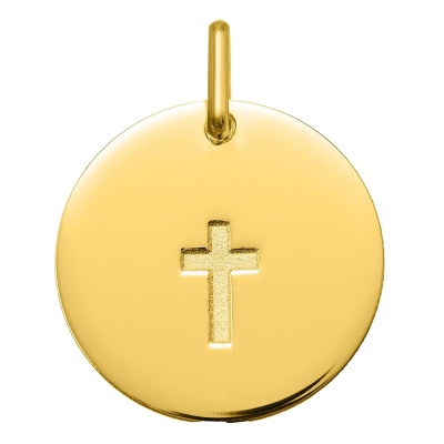 Médaille Petite Croix, Or Jaune 375, 16mm - Argyor