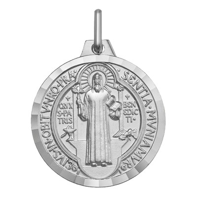 Médaille Scapulaire Saint Benoit, Argent 925, 18mm - Argyor