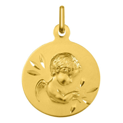 Médaille Ange à l'Etoile, Or jaune 375, 16,50 mm - Argyor