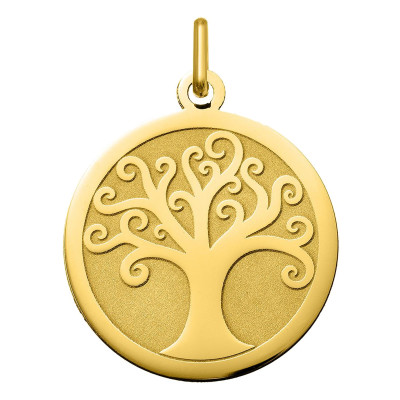 Médaille Arbre de Vie Arabesque, Or jaune 750, 20mm - Argyor