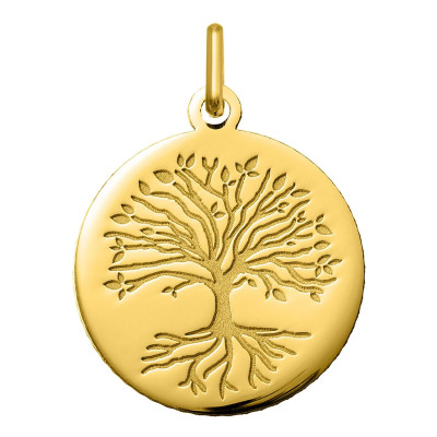 Médaille Arbre de Vie Racines, Or jaune 750, 16 & 18mm - Argyor