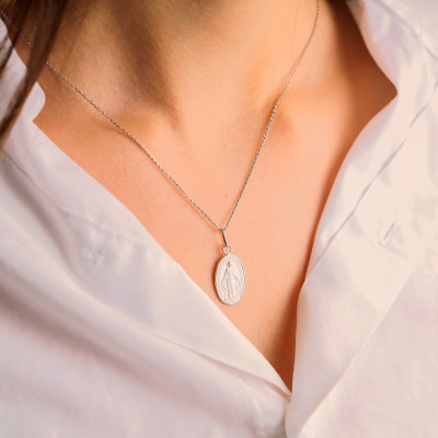 Médaille Vierge Miraculeuse, Argent, 16x11mm - Emanessence
