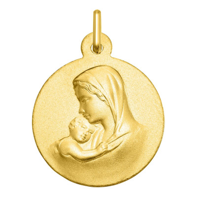 Médaille Vierge à l'Enfant, Or jaune 750, 18mm - Argyor