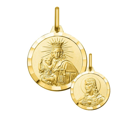 Médaille Scapulaire du Mont Carmel, Or jaune 750, 14 à 24mm - Argyor