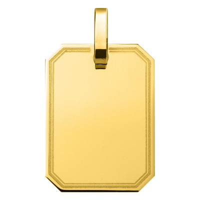 Pendentif Plaque rectangulaire à graver, Or jaune 750 - Argyor