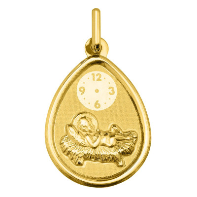 Médaille Ovale Ange Raphaël, Or jaune 750, 17x13mm - Argyor