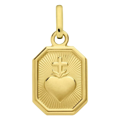 Médaille Mini Sacré Coeur, Or Jaune 750, 12mm - Augis