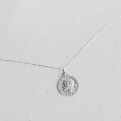Médaille Christ de Profil, Argent 925, 18 mm - Augis