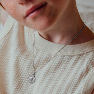 Médaille Ange Raphaël, Argent 925, 18 mm - Augis