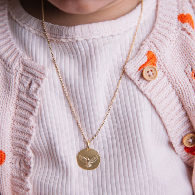 Médaille Colombe divine, Or Jaune 750 poli, 16 mm - Augis