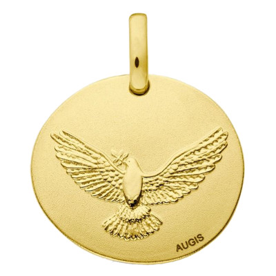 Médaille Colombe divine, Or Jaune 750 poli, 16 mm - Augis