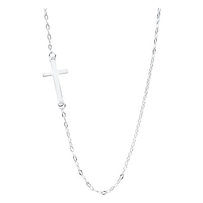 Collier Croix, Or blanc 750, 42 cm - Vandona