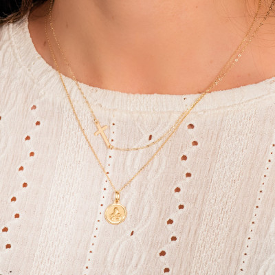 Collier Croix, Or jaune 750 - Vandona