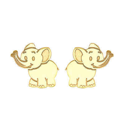 Boucles d'Oreilles Eléphant, Or Jaune 375 - Bambins