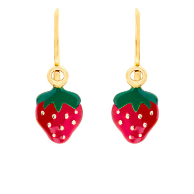 Boucles d'Oreilles Fraises, Or Jaune 375 - Bambins