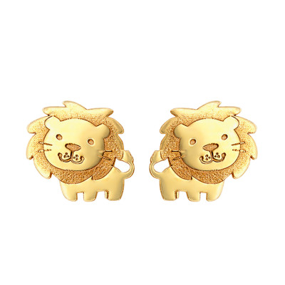 Boucles d'Oreilles Lion, Or Jaune 750 - Bambins