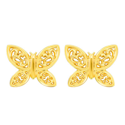 Boucles d'oreilles papillon ajouré, Or jaune - Bambins