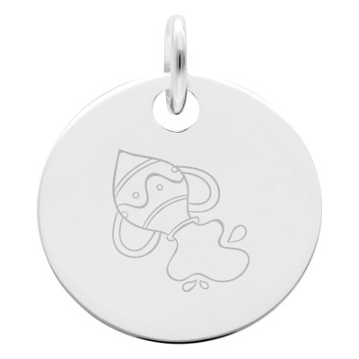 Médaille Signe Astrologique Verseau, Argent 925, 15 mm - Lumiosa