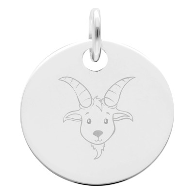 Médaille Signe Astrologique Capricorne, Argent 925, 15 mm - Lumiosa